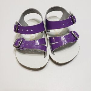 Saltwater Sandals SeaWees Infant 2 Shiny Purple Hand Crafted Rust Proof Buckle